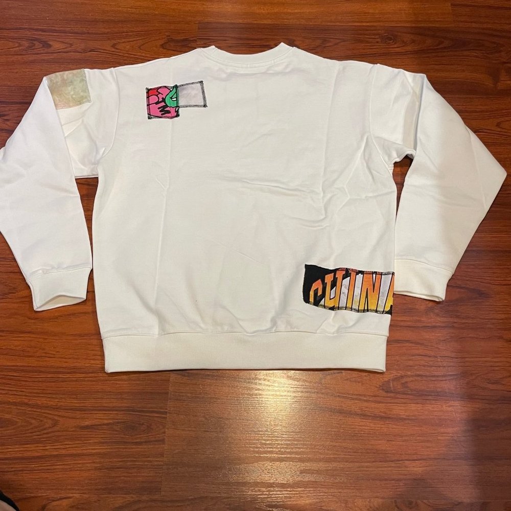 New Chinatown Market Patchwork White Sweaters Sz … - image 6